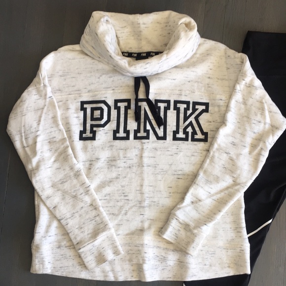 PINK Cowl Neck Pullover Sweatshirt, size Medium 🖤 - Picture 3 of 16